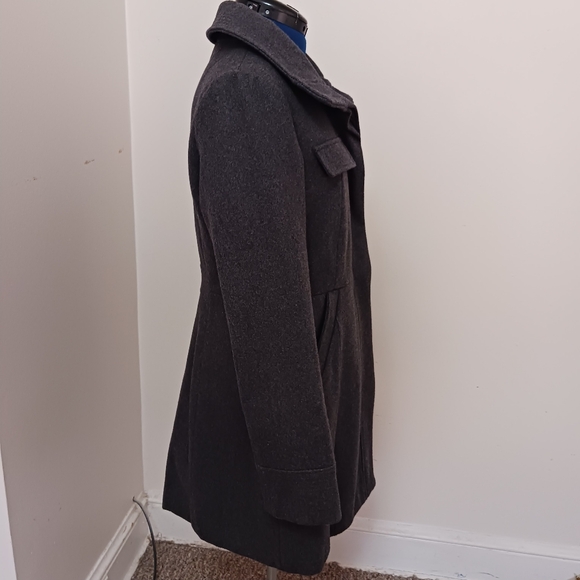 Green With Envy Womans Wool Blend Peacot Gray Sz Large Pockets Buttons - Picture 12 of 15